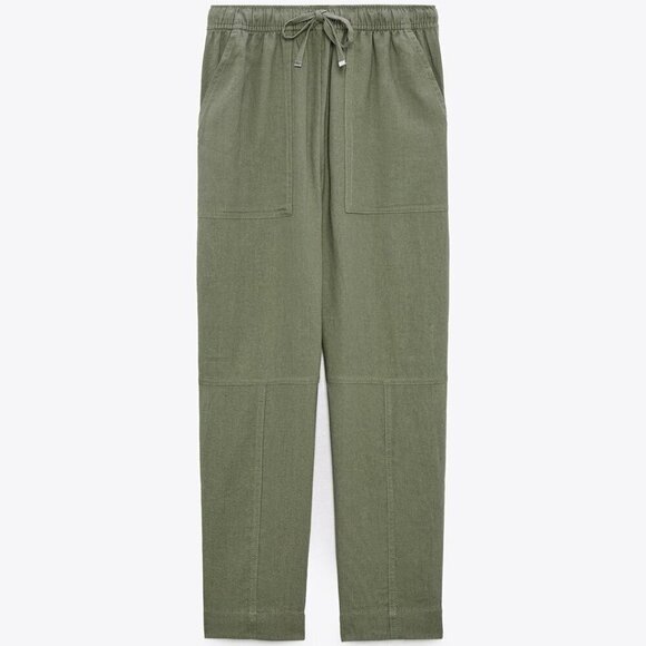 Zara Pants - Extra Large Linen Pants – Army Green, Perfect for Summer